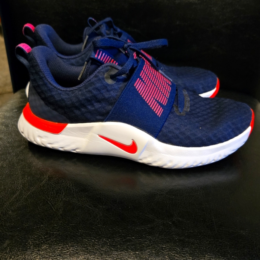 Women's size 6 Nike Renew, Navy and Hot Pink Shoes